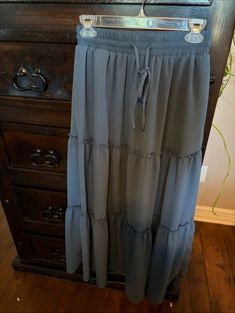 Women's Tiered Maxi Skirt - Slate Blue